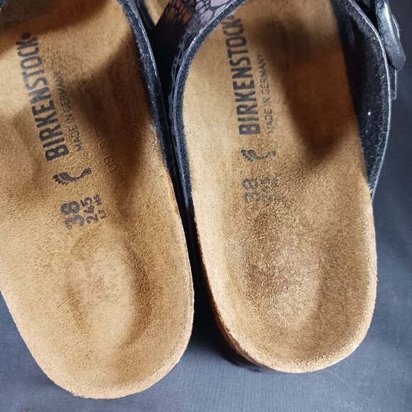 Birkenstock Arizona Birko-Flor Metallic Stones Black sandals US size 7 - Picture 4 of 10